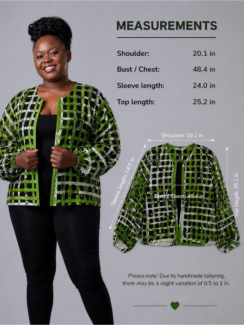 Handmade Ankara Wax Print Top | Artisan Statement Blouse | Size L/Xl